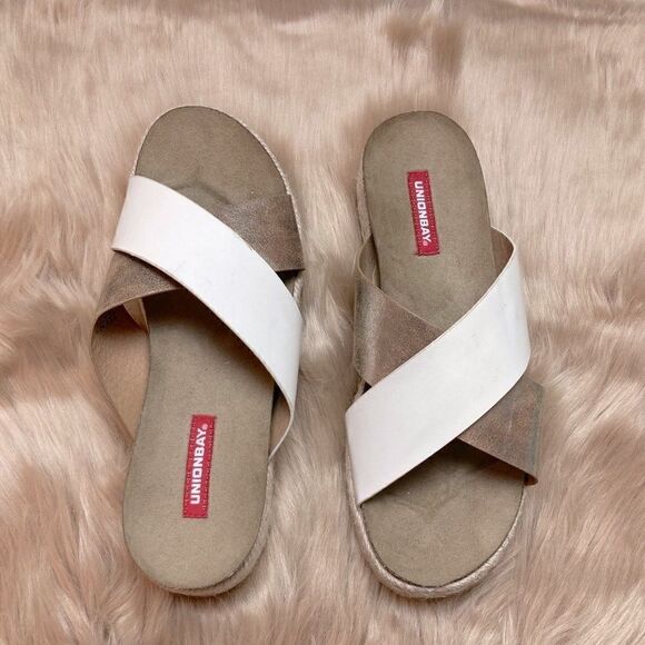 UNIONBAY Queen Espadrille Platform Open Back Chunky Cork Slide Sandal - Picture 4 of 7